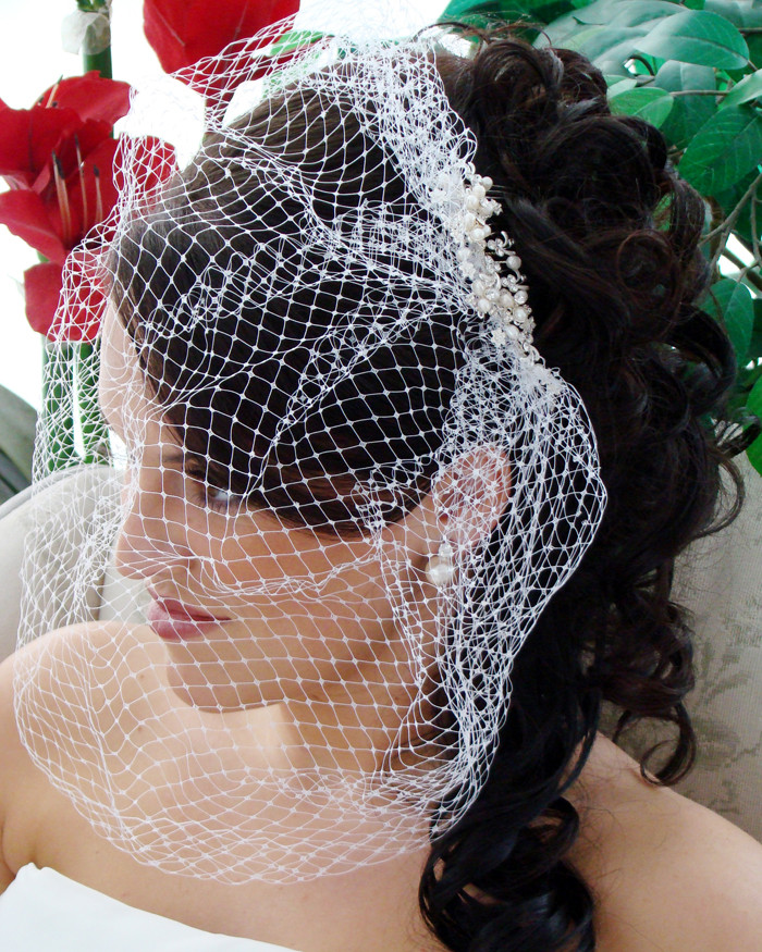 Hair Combs For Wedding Veils
 Pearl and Rhinestone Wedding Veil b Elegant Bridal