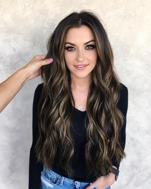 Hairstyles For Long Dark Hair
 60 Hairstyles Featuring Dark Brown Hair with Highlights