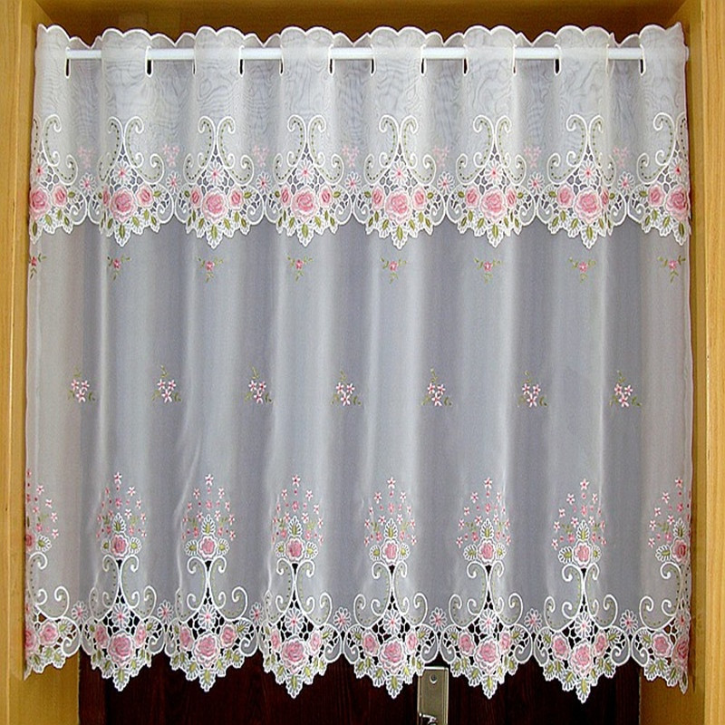 Half Curtains For Kitchen
 Countryside Half curtain Embroidered Tulle Valance Light