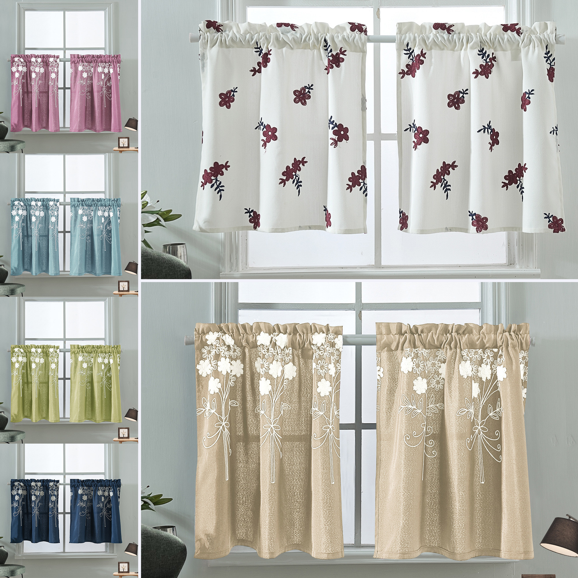 Half Curtains For Kitchen
 KITCHEN CAFE CURTAIN PANEL SHORT CURTAINS HALF DRAPES