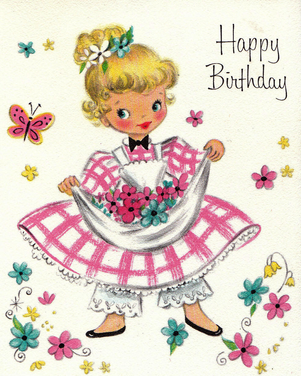 Hallmark Birthday Cards
 Vintage Hallmark 1950s Happy Birthday Greetings Card B66