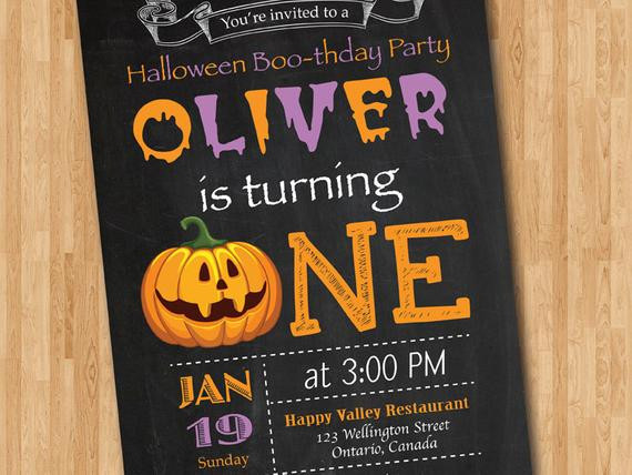 Halloween 1st Birthday Invitations
 Halloween Birthday Invitation 1st first birthday by arthomer