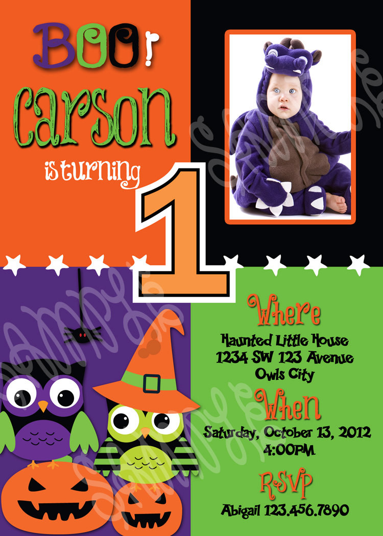 Halloween 1st Birthday Invitations
 Halloween 1st Birthday Invitation 1st by artisacreations