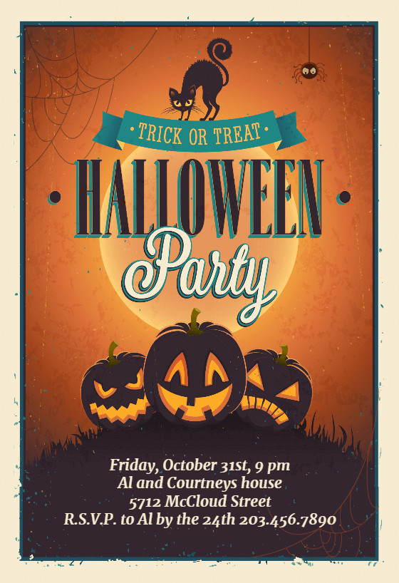 Halloween Birthday Party Invitation Ideas
 Vintage Party Halloween Party Invitation Template Free
