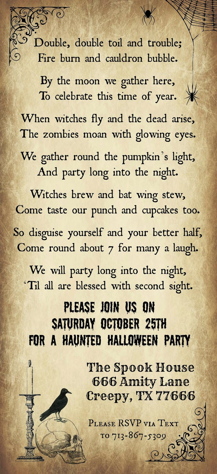 Halloween Birthday Quotes
 Crafty in Crosby Halloween Party Invitation 2014