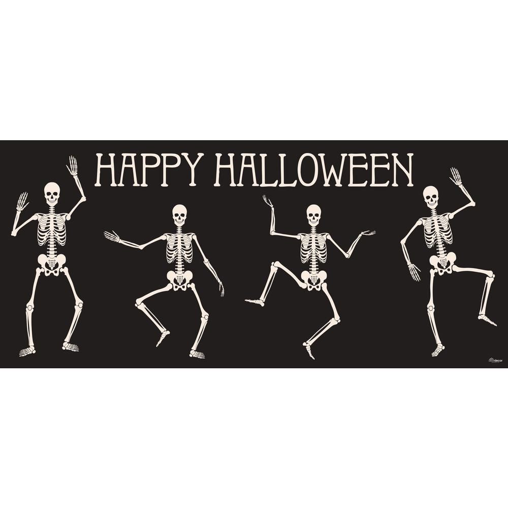 Halloween Garage Door Decals
 My Door Decor 7 ft x 16 ft Happy Halloween Skeletons