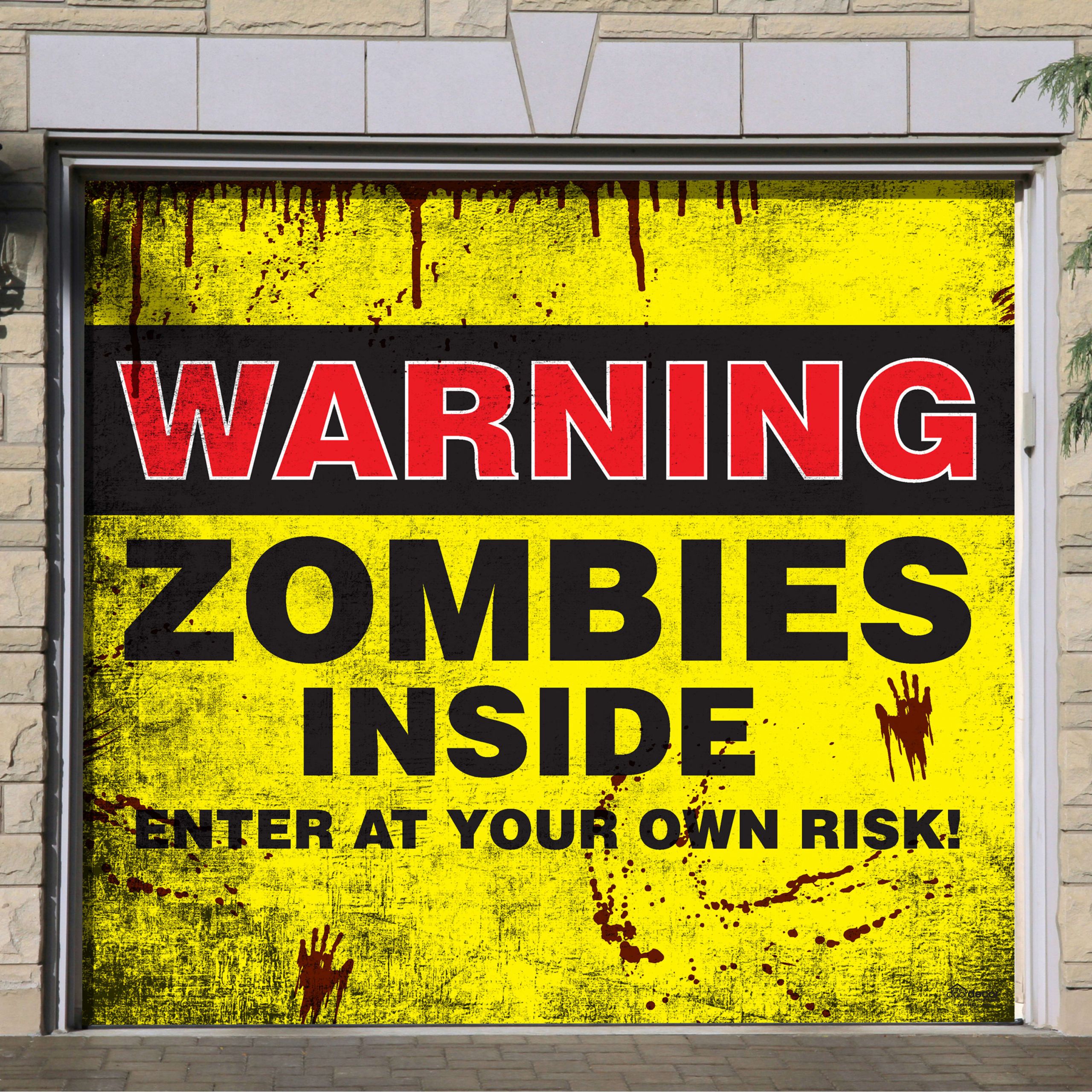 Halloween Garage Door Decals
 Zombies Inside Halloween Garage Door Vinyl Banner