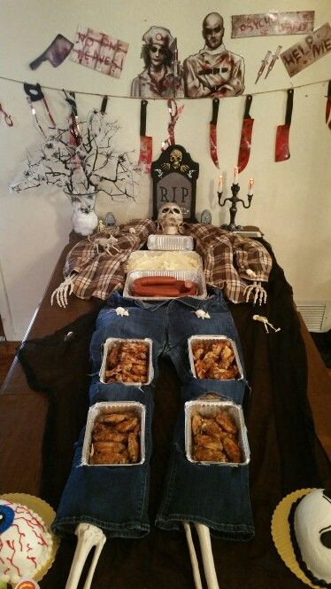 Halloween Office Food Party Ideas
 Skeleton Food display Display your favorite chicken wings