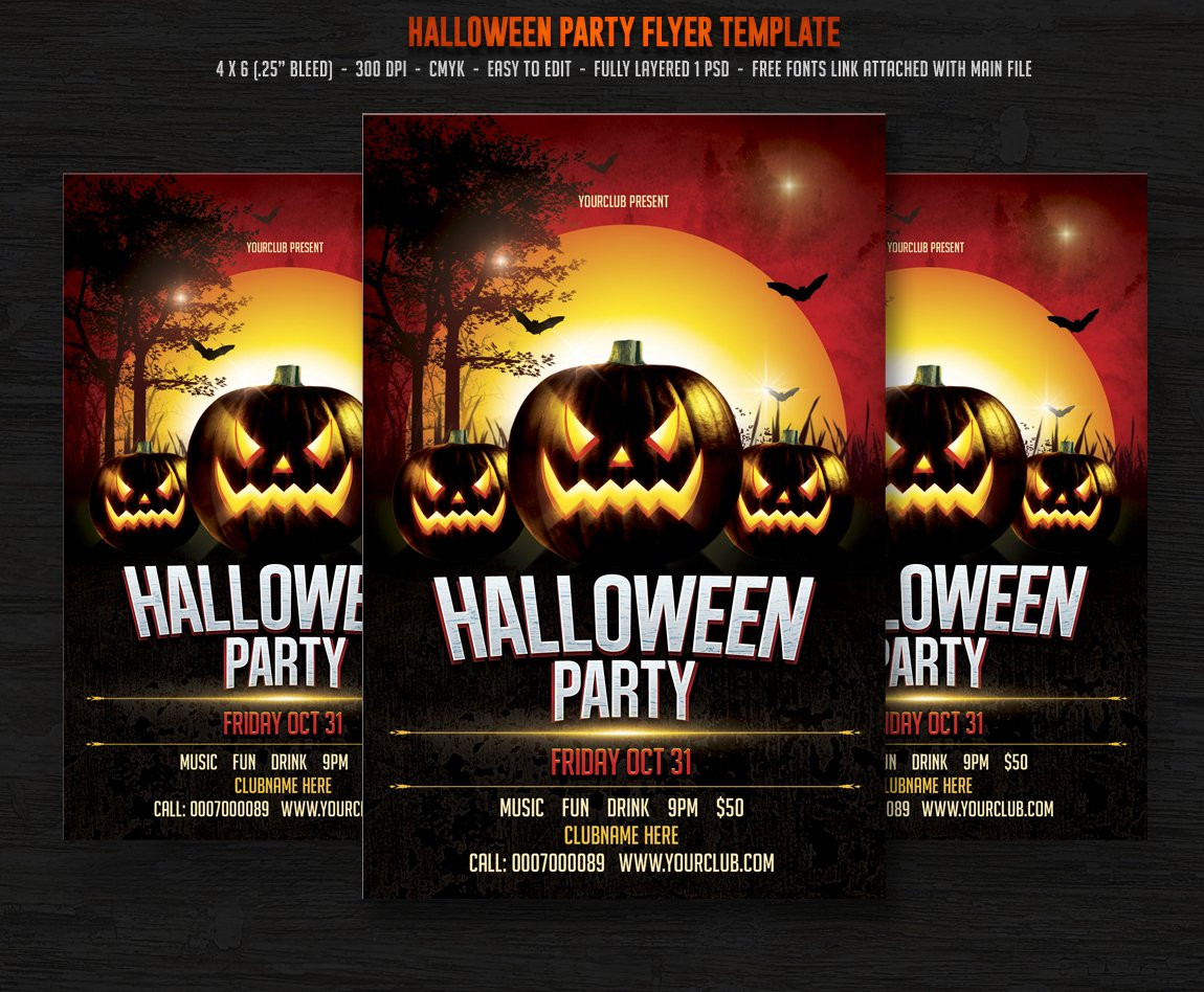 Halloween Party Flyer Ideas
 Halloween Party Flyer Templates Creative Market