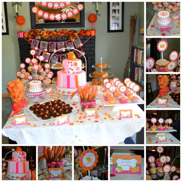 Halloween Party Ideas For Girls
 pumpkin 1st birthday aprty