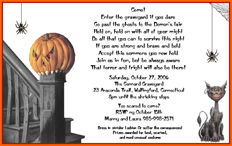 Halloween Party Invitation Wording Ideas
 Halloween Party Invitation Wording Ideas