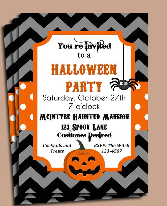 Halloween Party Invitation Wording Ideas
 Halloween Party Invitation Printable or Printed with FREE