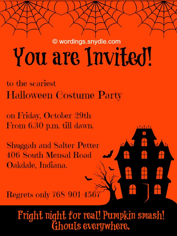 Halloween Party Invitation Wording Ideas
 Halloween Party Invitation Wording – Wordings and Messages