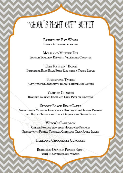 Halloween Party Menu Ideas
 Halloween Party Ideas Part 2 The Menu