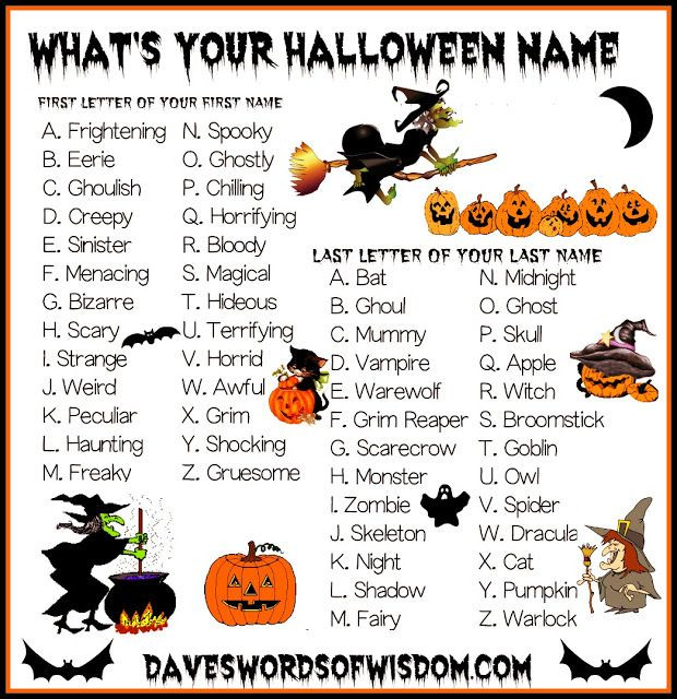 Halloween Party Names Ideas
 What s Your Halloween Name