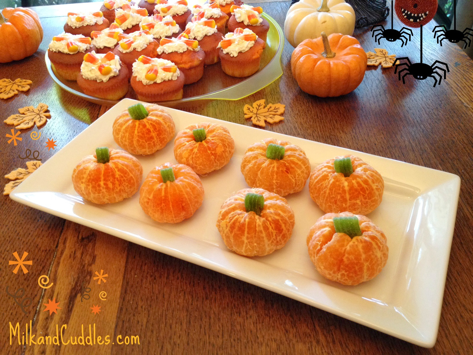 Halloween Party Treats Ideas
 Recipe &Tips for Candy Corn Cupcakes and Orange Pumpkins