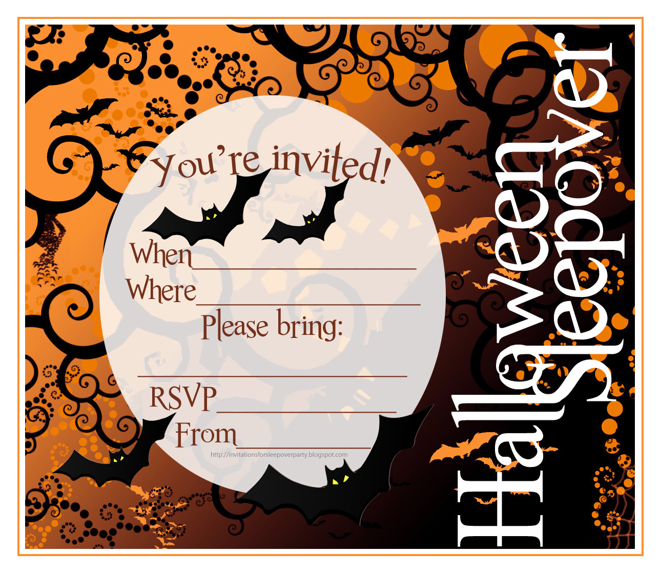 Halloween Slumber Party Ideas
 INVITATIONS FOR SLEEPOVER PARTY