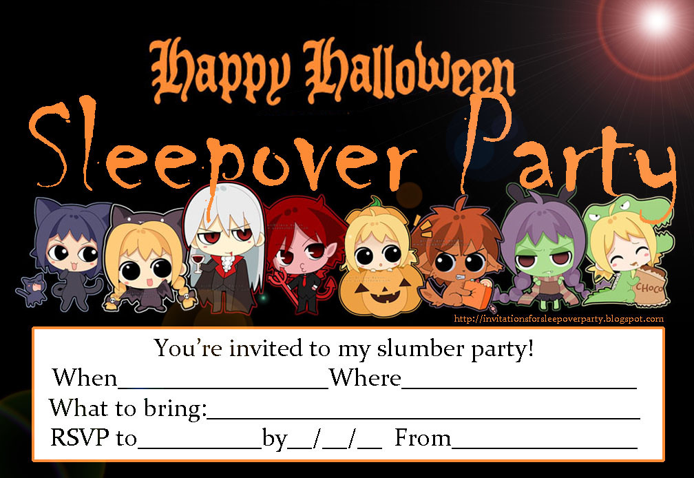 Halloween Slumber Party Ideas
 Halloween slumber party invitation 1008×694