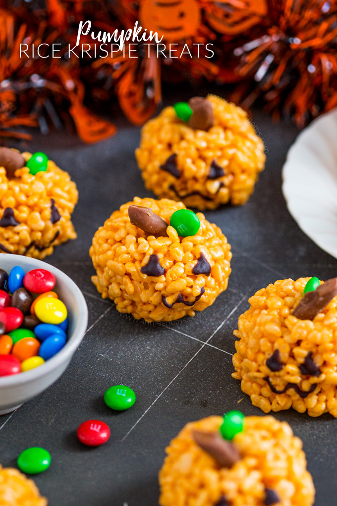 Halloween Treat Recipes For Kids
 Pumpkin Rice Krispie Treats Kid friendly Halloween