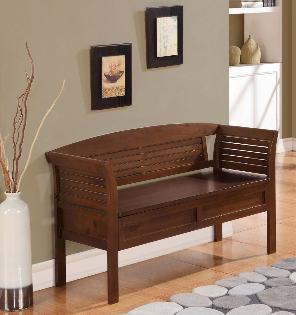 Hallway Bench With Storage
 Home Seat Wood Entryway Storage Bench Furniture Rustic
