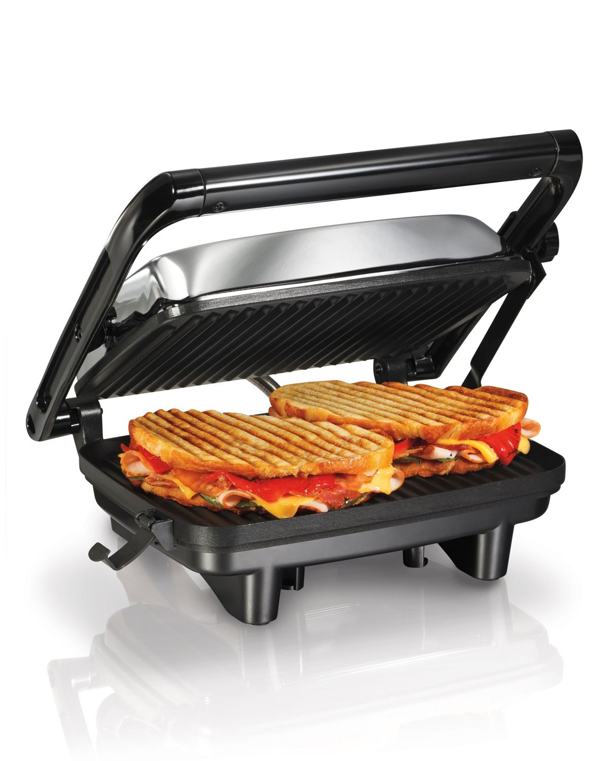 Hamilton Beach Panini Press Gourmet Sandwich Maker
 Hamilton Beach Panini Press Sandwich Maker Black With