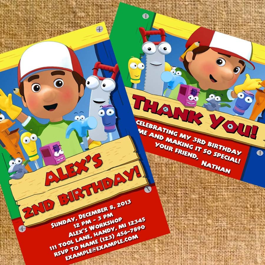 Handy Manny Birthday Decorations
 Customized Handy Manny Birthday Party Invite and by