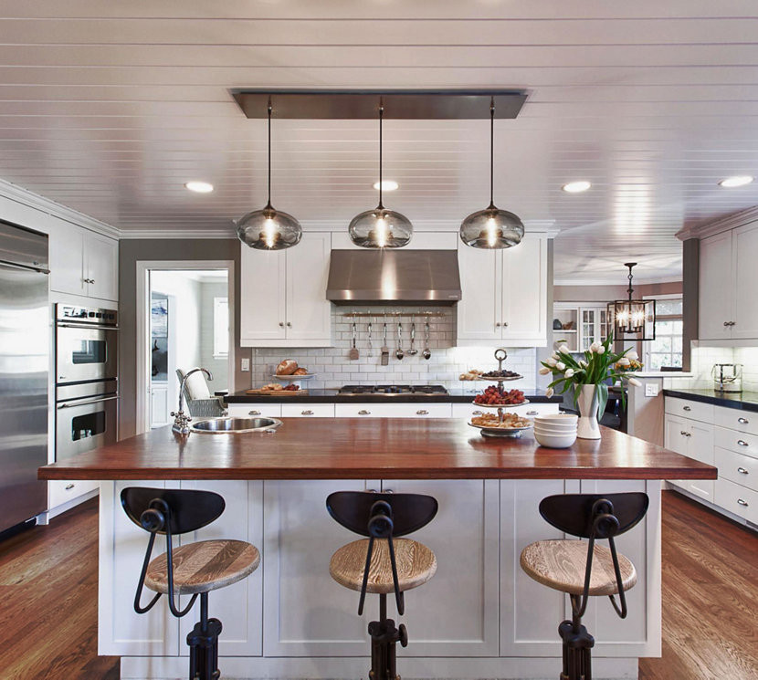 Hanging Light For Kitchen Islands
 Kitchen Island Pendant Lighting in a Cozy California Ranch