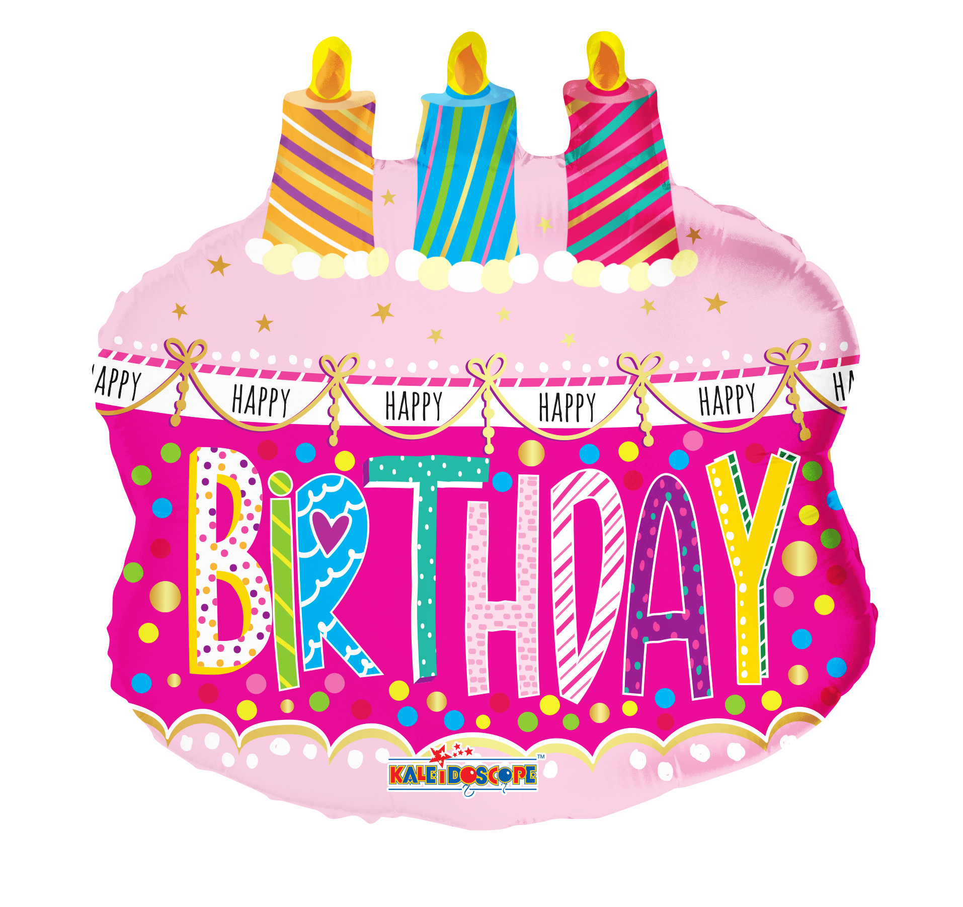 Happy Birthday Cake And Balloons
 20" Happy Birthday Cake With Candles Foil Balloon