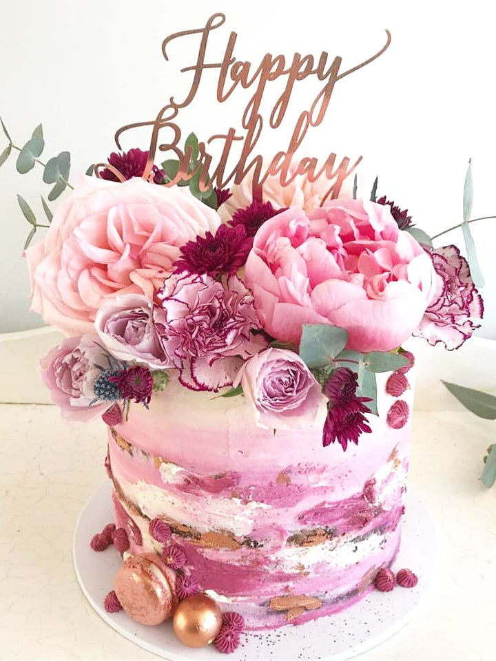 Happy Birthday Cakes Pics
 XOXO Design — Happy Birthday Handwriting Birthday Cake Topper