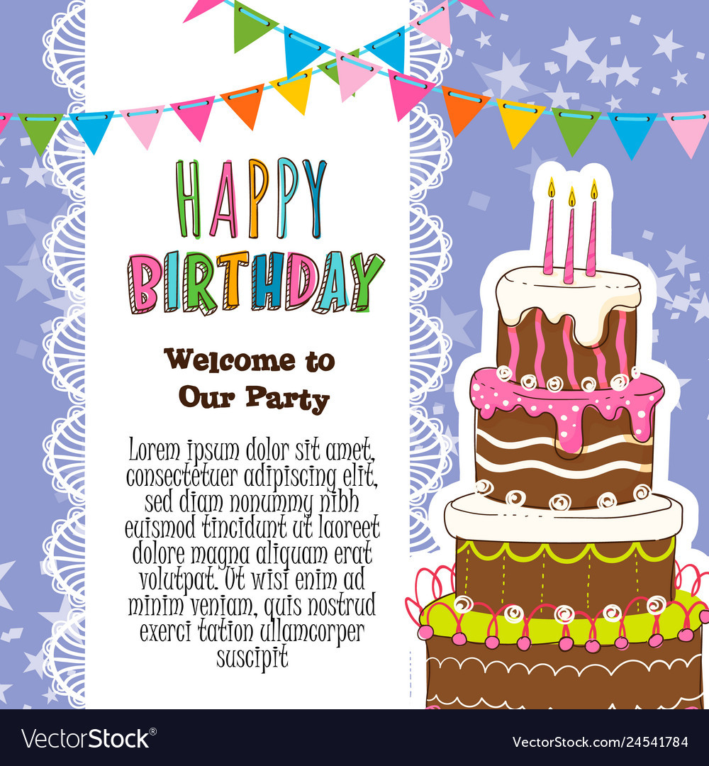 Happy Birthday Invitation
 Happy birthday invitation card Royalty Free Vector Image