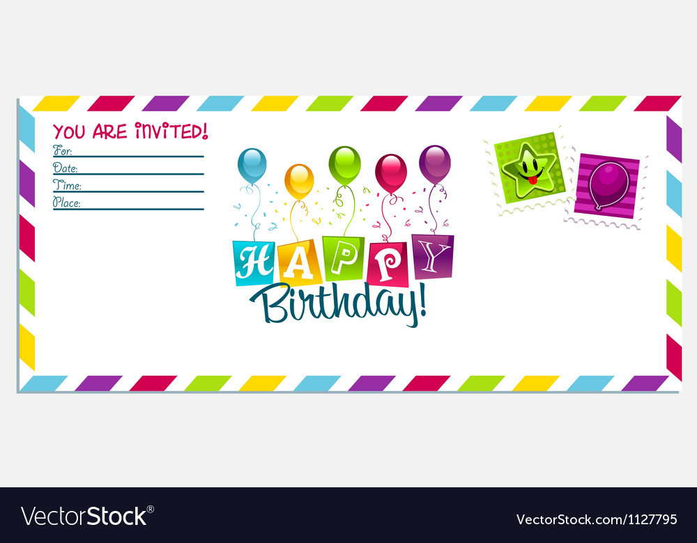 Happy Birthday Invitation
 Happy Birthday Invitation Card Royalty Free Vector Image