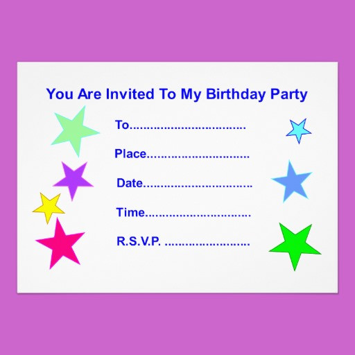 Happy Birthday Invitation
 Happy Birthday with Stars Invitation Card