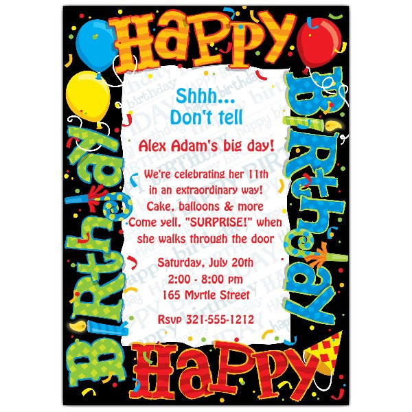 Happy Birthday Invitation
 Happy Birthday To You Party Invitations