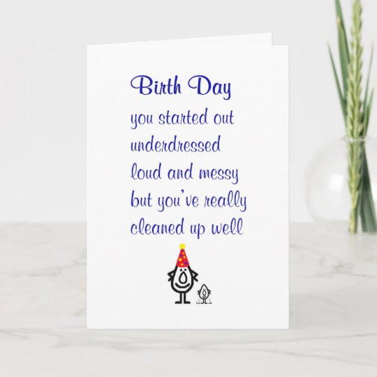 Happy Birthday Poem Funny
 Birth Day a funny happy birthday poem Card