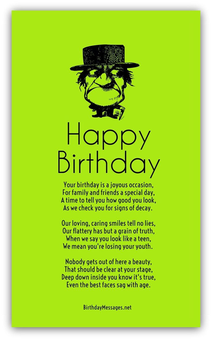 Happy Birthday Poem Funny
 Funny Birthday Poems Page 2