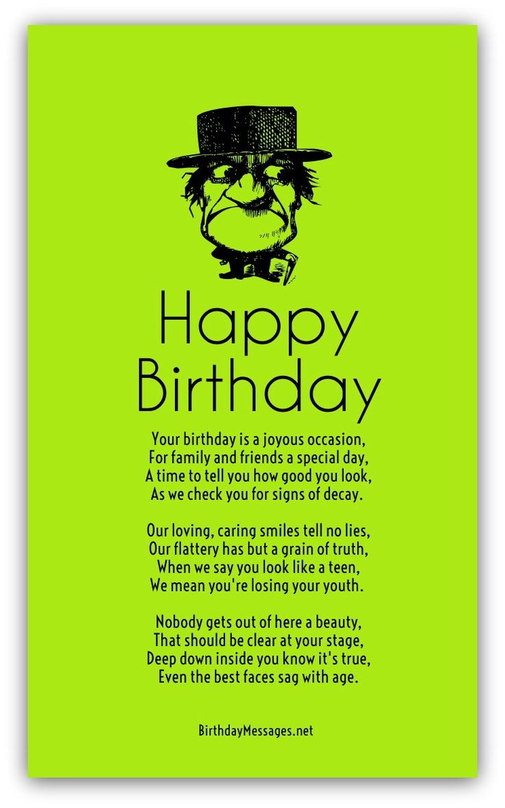 Happy Birthday Poems For Him Funny
 Funny Birthday Poems Page 2