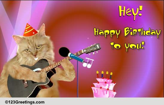 Happy Birthday Singing Cards
 Singing Birthday Cat Free Songs eCards Greeting Cards