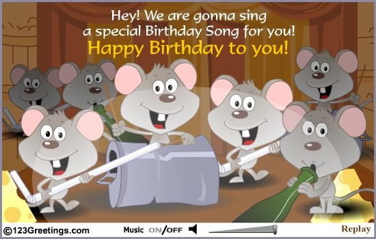 Happy Birthday Singing Cards
 COOL SINGING MOUSE BIRTHDAY MESSAGE