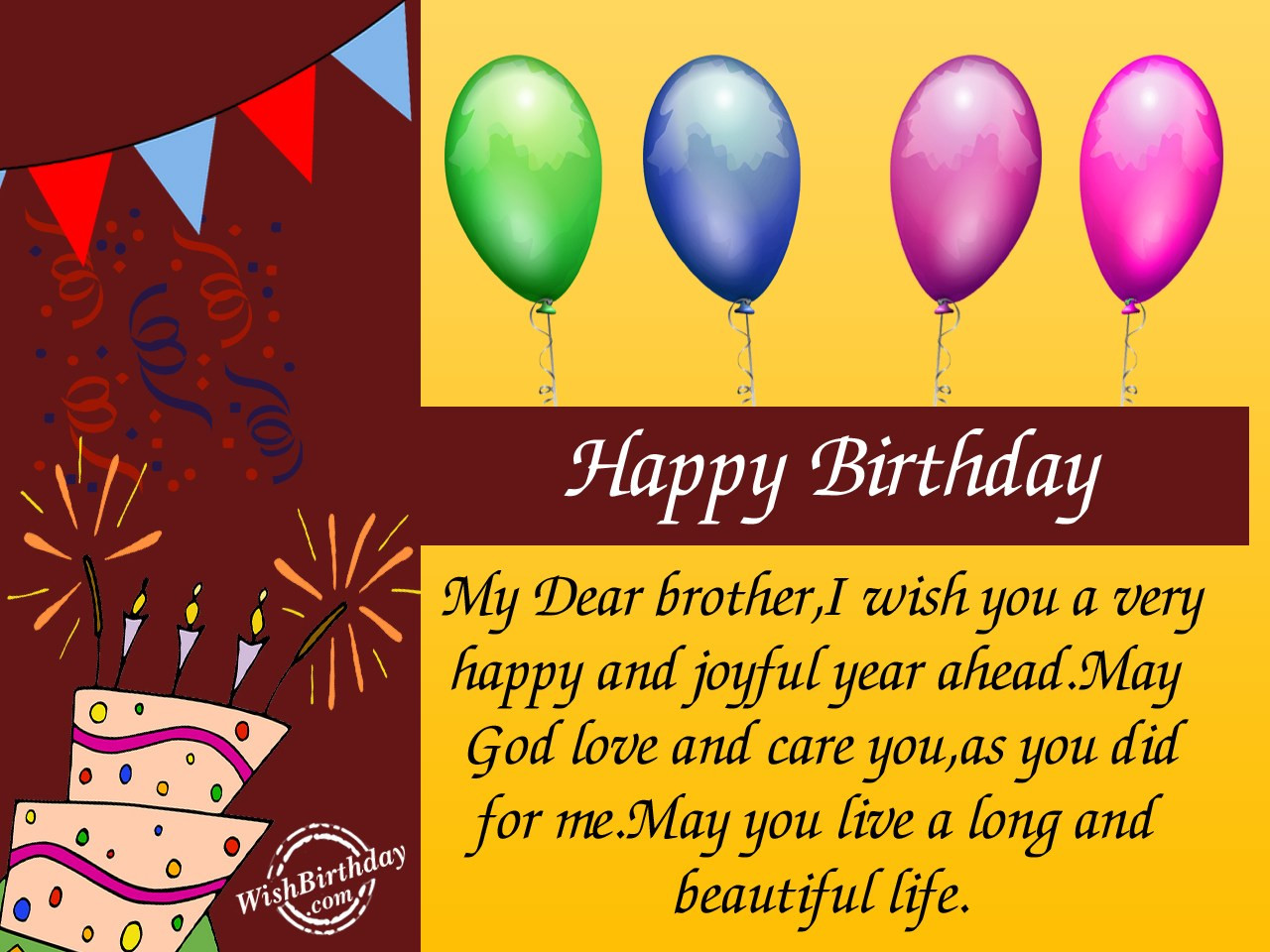 Happy Birthday Wishes For A Brother
 Happy Birthday Dear Brother WishBirthday