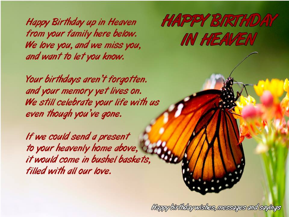 Happy Birthday Wishes In Heaven
 Birthday Wishes With Quotes Page 15
