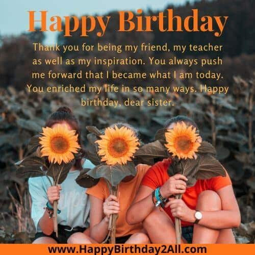 Happy Birthday Wishes To Sister
 Happy Birthday Wishes for Sister Sis Quotes Greetings