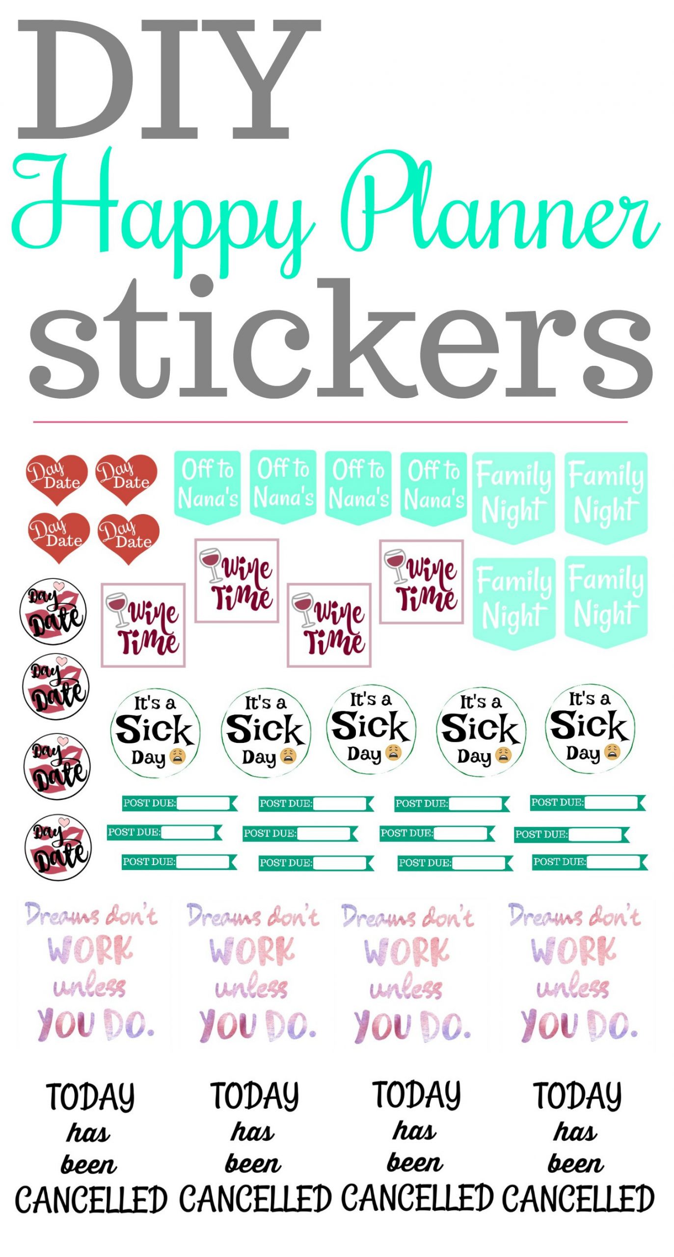 Happy Planner DIY
 DIY Happy Planner Stickers C mon Get Crafty