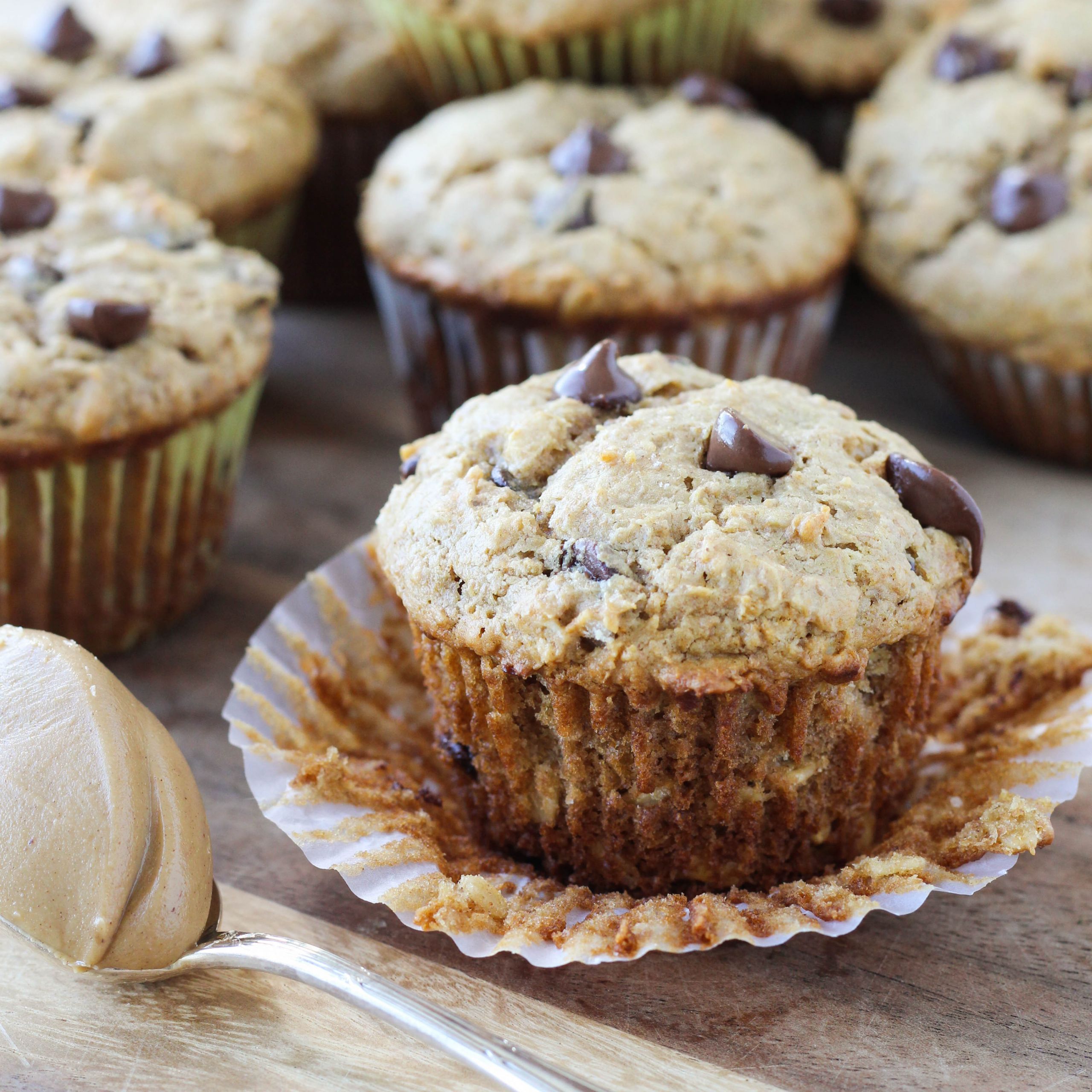 Healthy Chocolate Chip Muffins
 Healthy Peanut Butter Chocolate Chip Muffins