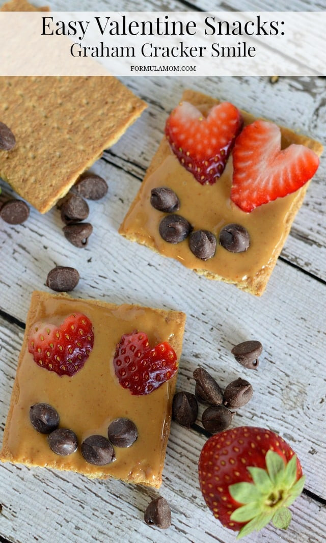 Healthy Valentine'S Day Snacks
 Easy Valentine Snacks Graham Cracker Smile ValentinesDay