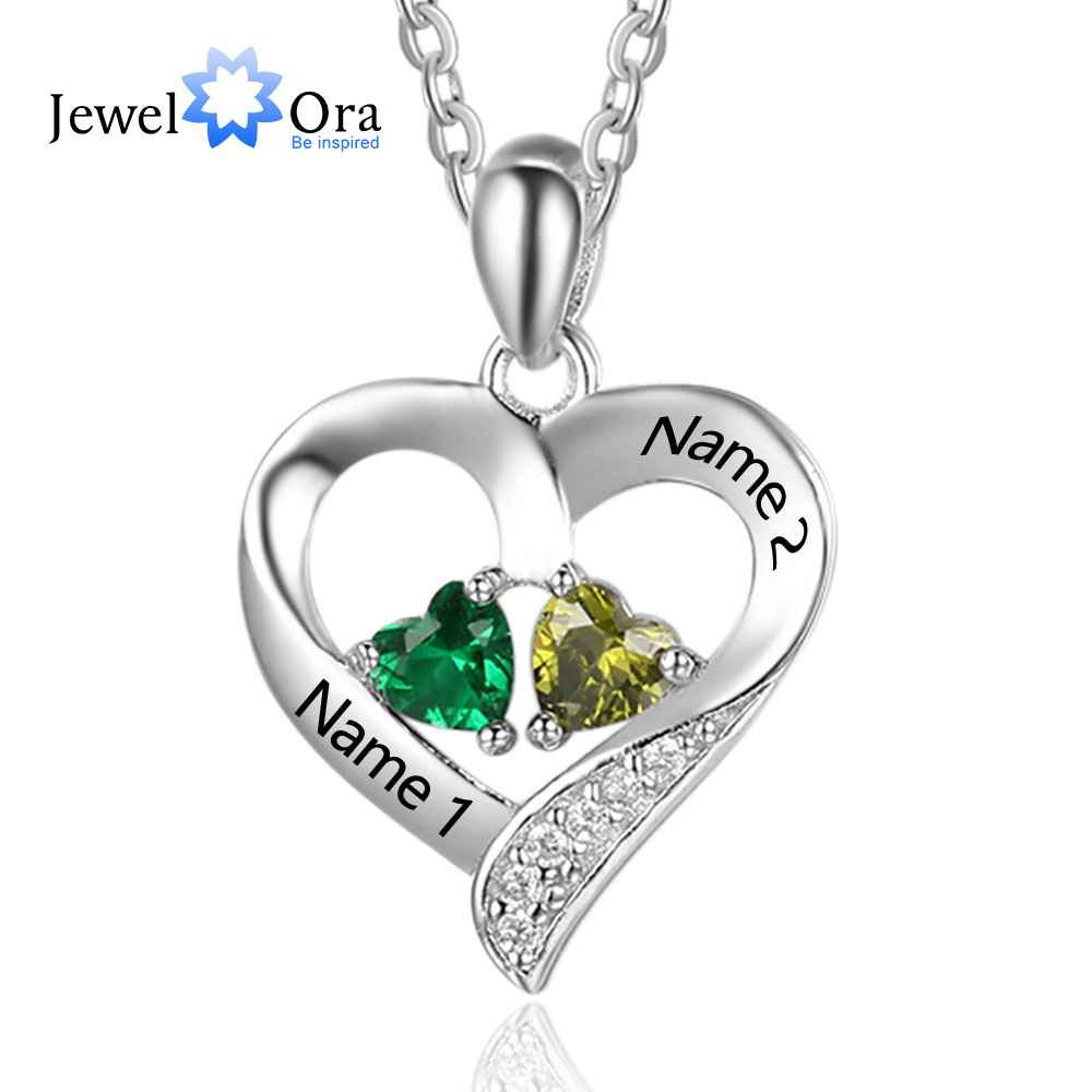 Heart Necklace With Birthstones
 Aliexpress Buy Personalized 925 Sterling Silver 2