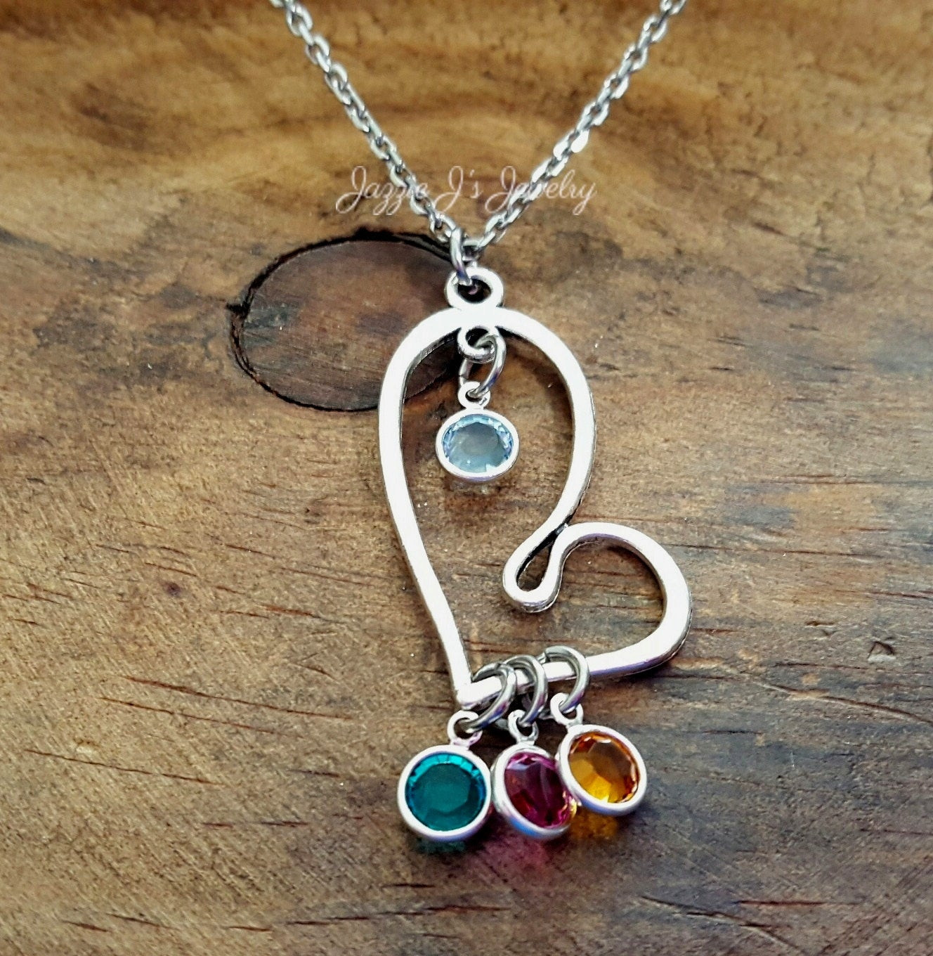 Heart Necklace With Birthstones
 Family Birthstone Necklace Birthstone Pendant Heart Pendant