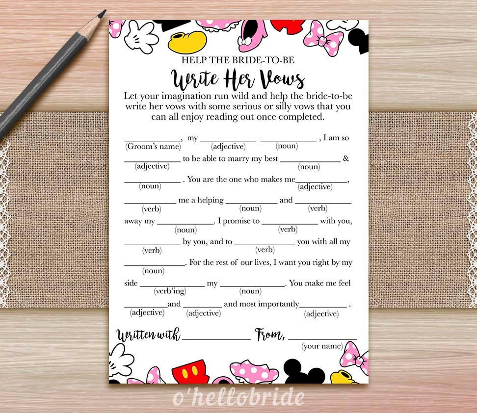 Help With Wedding Vows
 Help The Bride To Be Write Her Vows Game Guess Wedding Vows