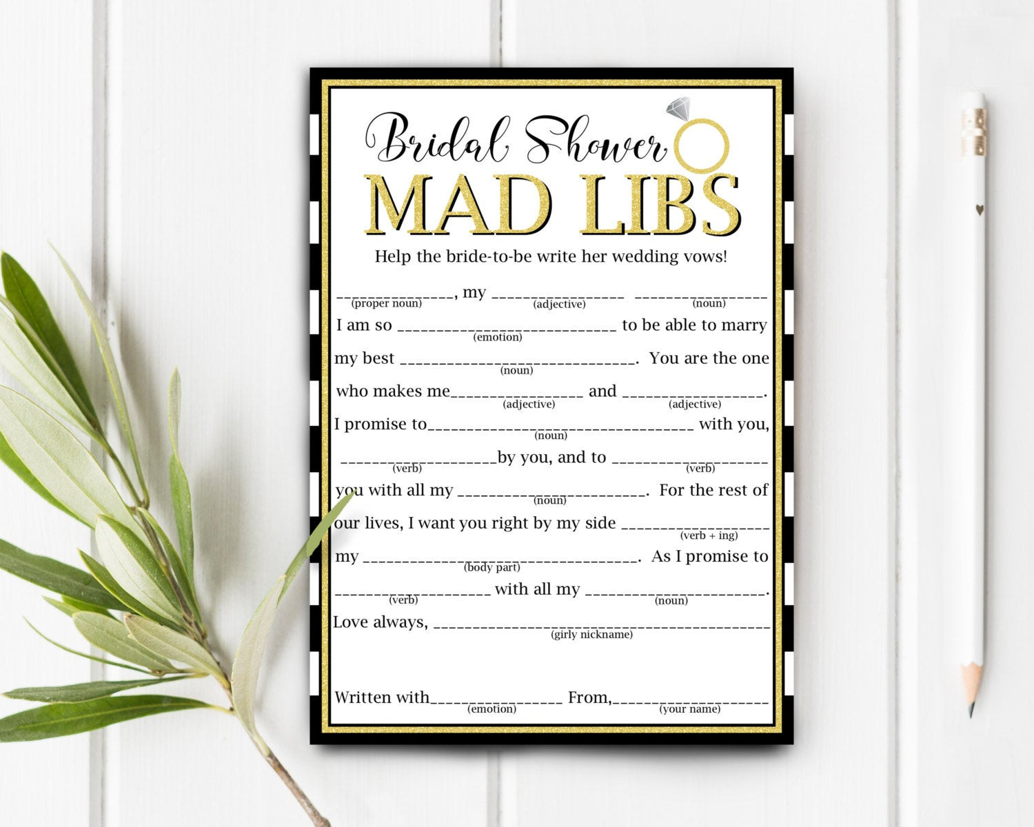 Help With Wedding Vows
 Bridal Shower Mad Libs Help The Bride Write Her Wedding Vows