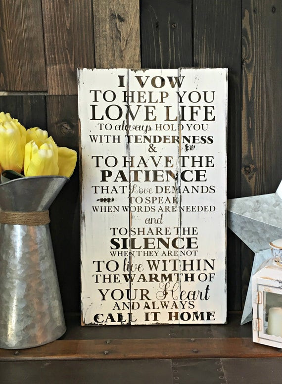 Help With Wedding Vows
 Wedding Vows Sign I Vow To Help You Love Life Wedding Sign