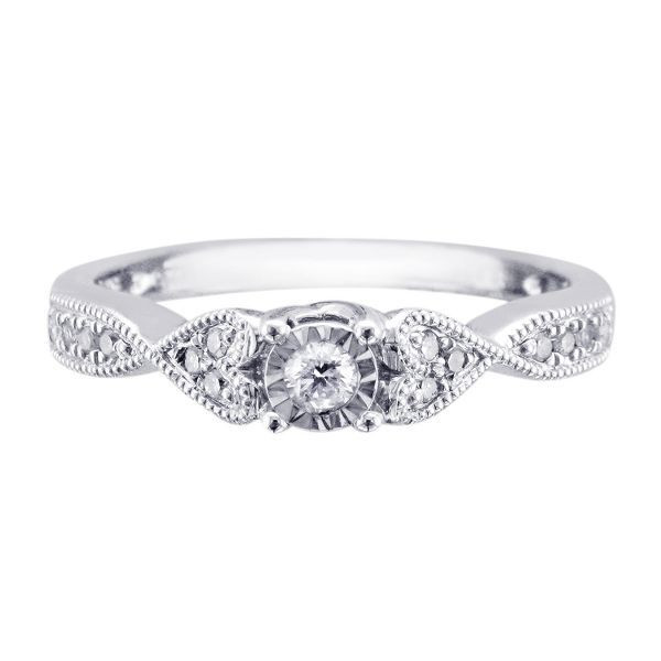 Helzberg Diamonds Promise Rings
 1 7 ct tw Diamond Promise Ring in Sterling Silver